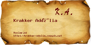 Krakker Adélia névjegykártya